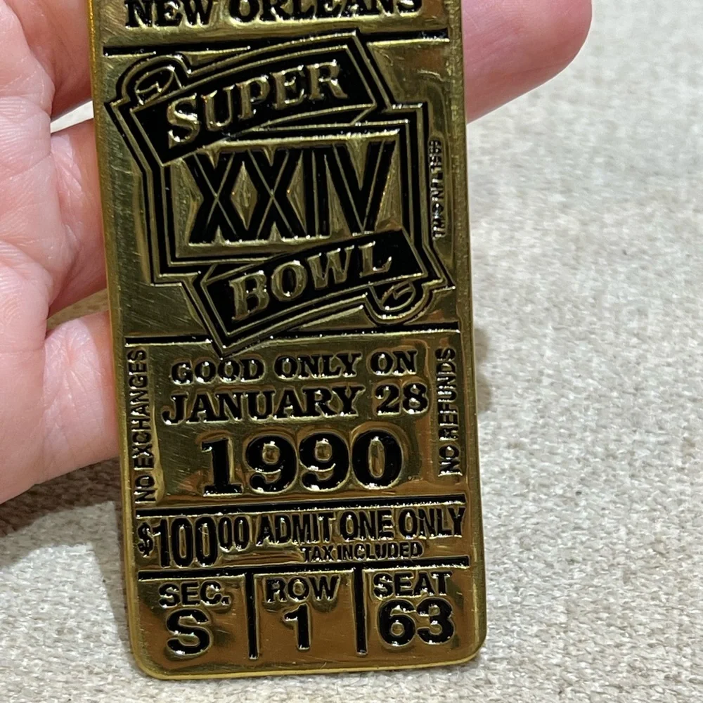 1990 Super Bowl XXVI Keychain 49ers vs Broncos